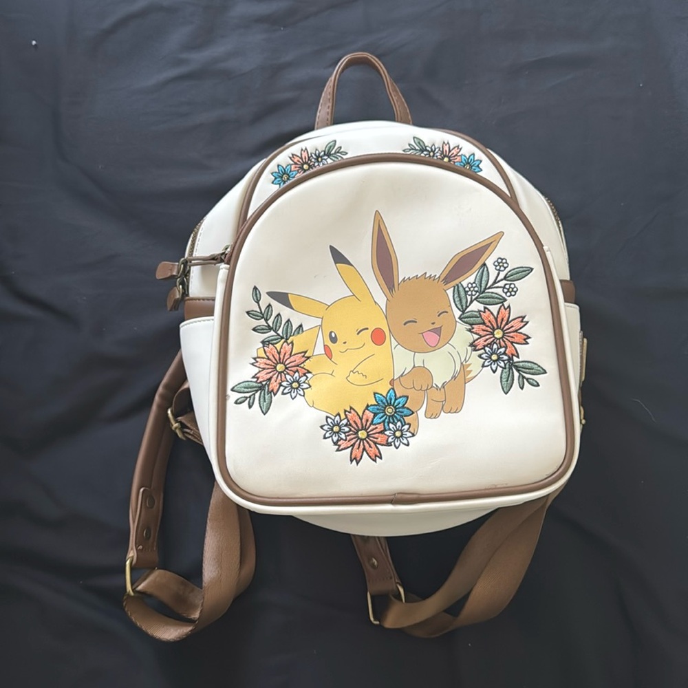 Loungefly Pokémon Pikachu and Eevee Floral Mini Backpack